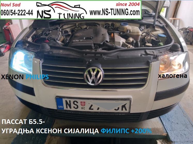 vw passat b5.5 xenon farovi h7 xenon sijalica  ac trafo balast ugradnja novi sad tuning